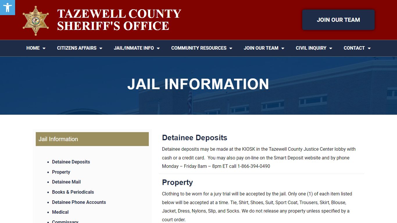 Jail Information - Tazewell Dev